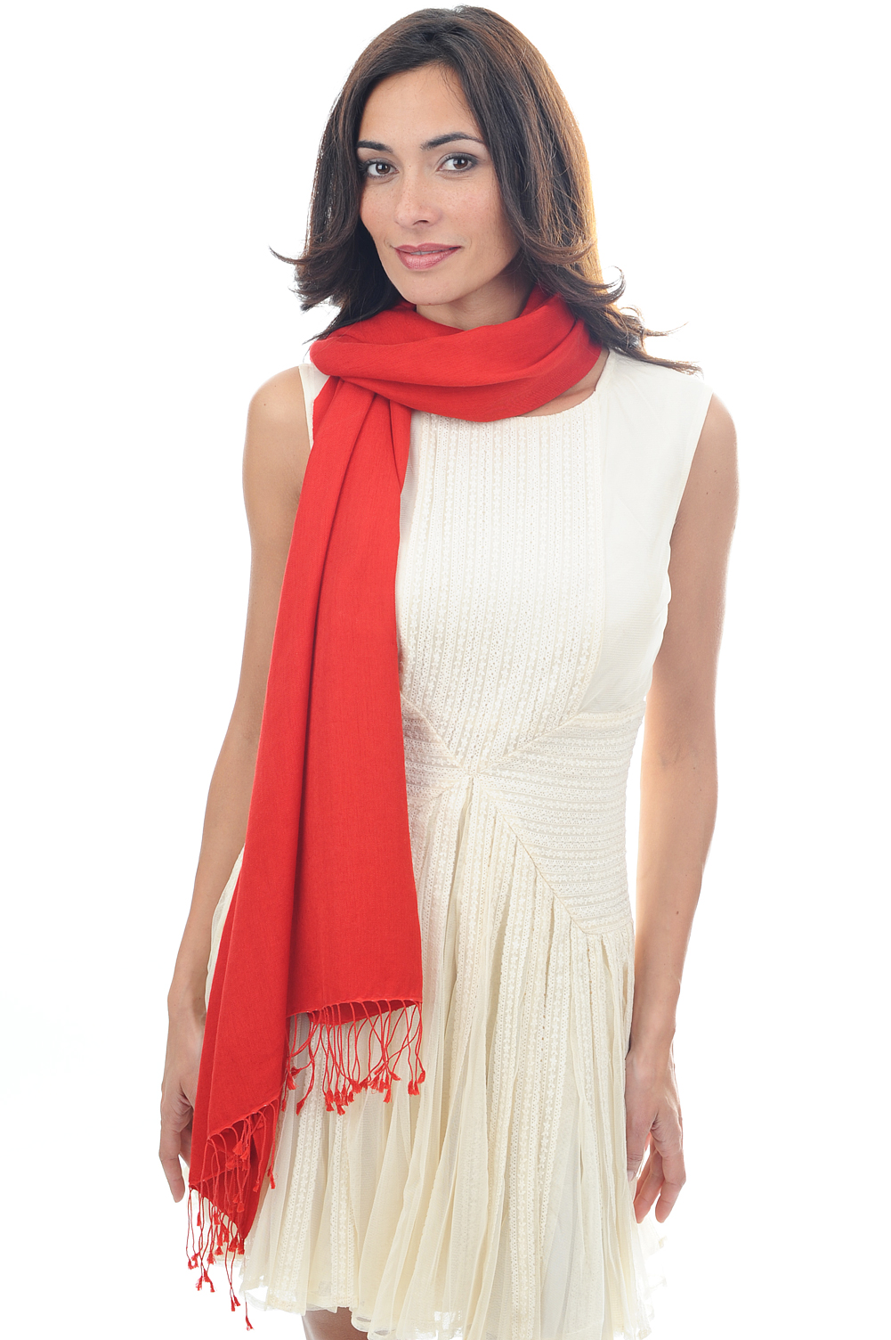 Cashmere & Silk ladies platine flashing red 204 cm x 92 cm